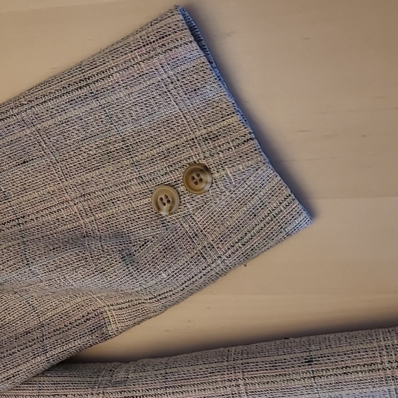 NWOT VTG Giovanni Bellini Grey Mutli Colored Plaid Wool 3/4 Sleeved Blazer - Picture 8 of 12